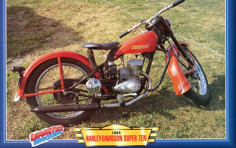 FICHE MOTO HARLEY-DAVIDSON SUPER TEN 1954