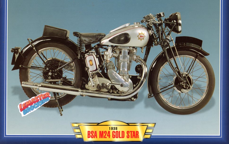FICHE MOTO BSA M24 GOLD STAR 1938