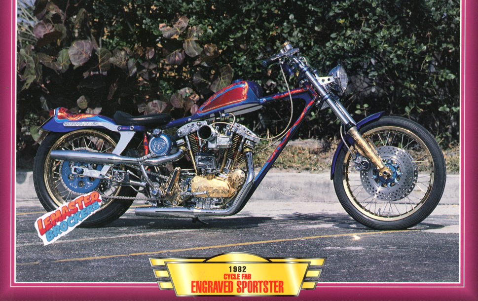 FICHE MOTO CYCLE FAB ENGRAVED SPORTSTER 1982