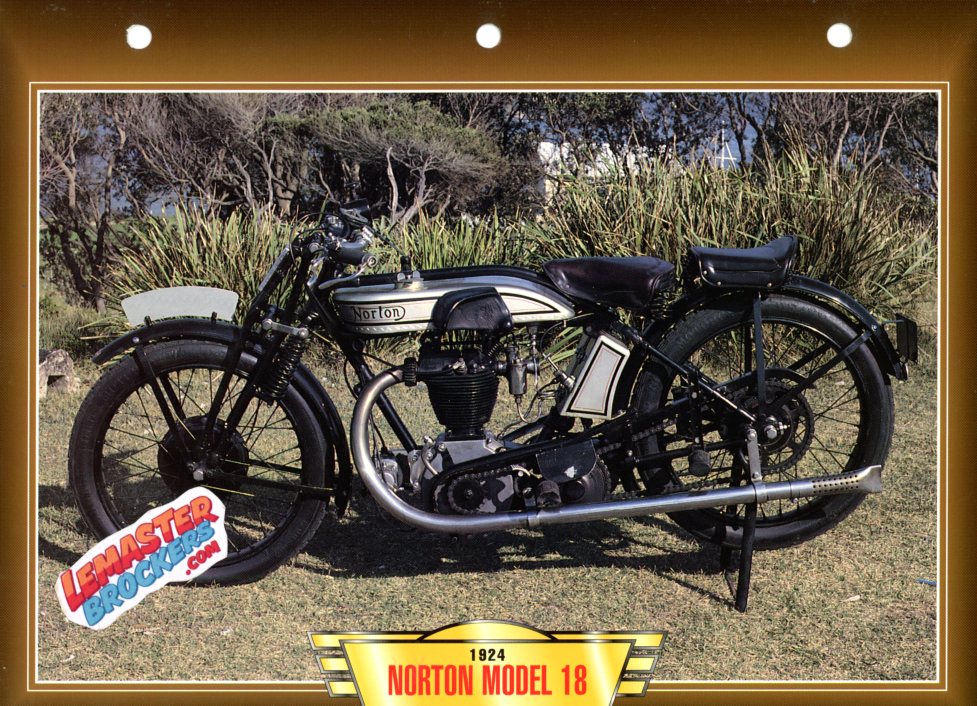 FICHE MOTO NORTON MODEL 18 1924