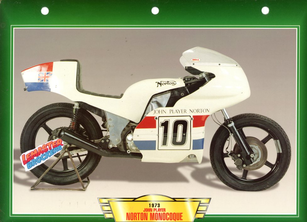 FICHE MOTO NORTON MONOCOQUE JOHN PLAYER 1973