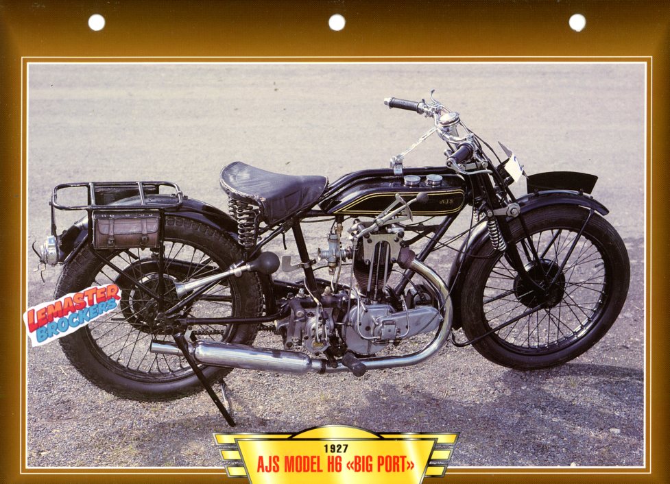 FICHE MOTO AJS BIG PORT H6 1927