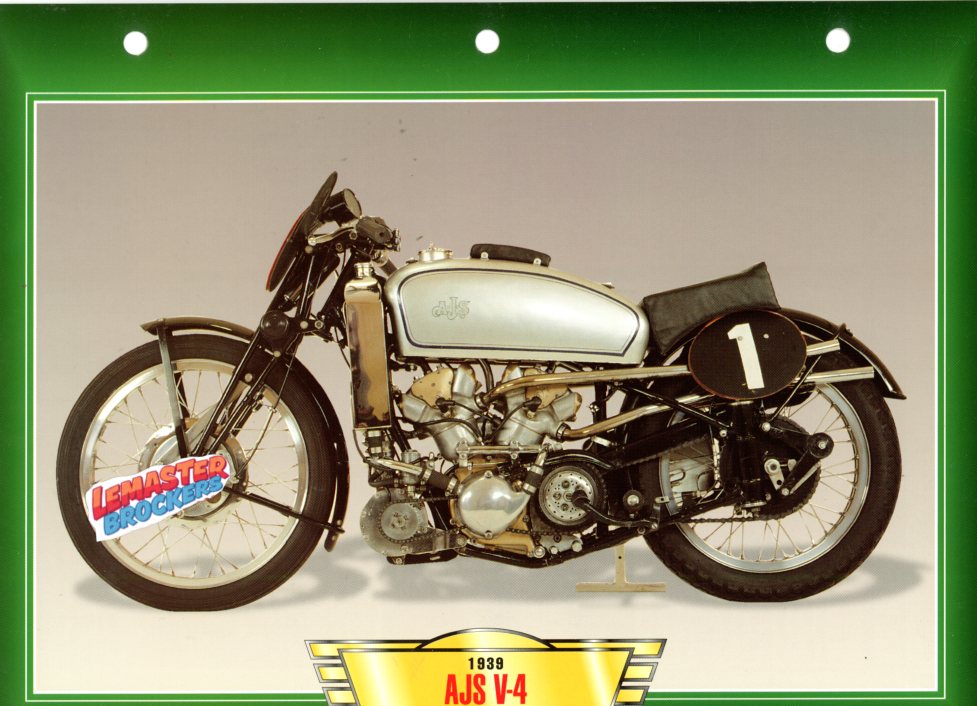 FICHE MOTO AJS V4 495CM3 1939