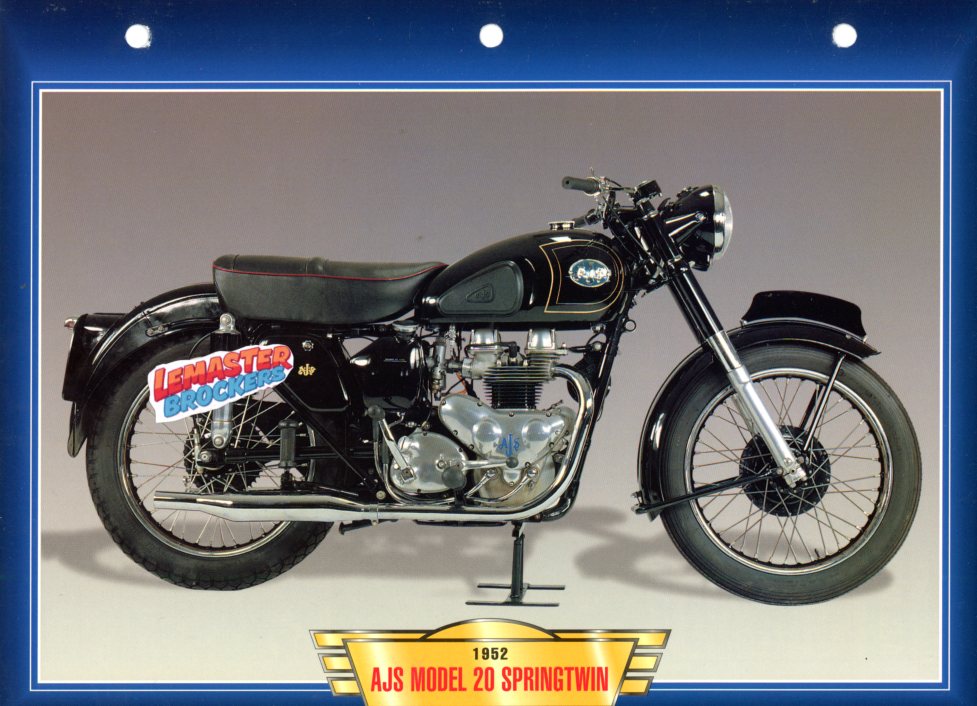 FICHE MOTO AJS 20 SPRINGTWIN 1952