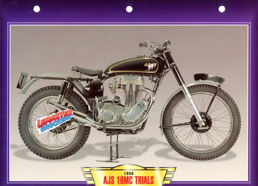 FICHE MOTO AJS 16MC TRIALS 1958