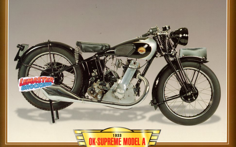 FICHE MOTO OK SUPREME MODEL A 1933