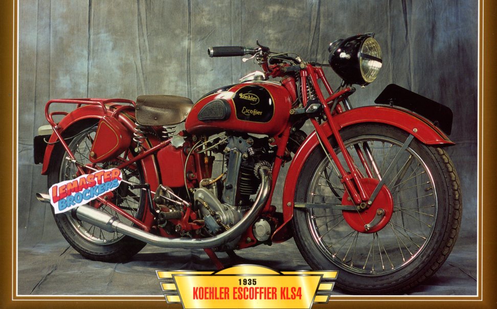 FICHE MOTO KOEHLER ESCOFFIER KLS4 350CC 1935