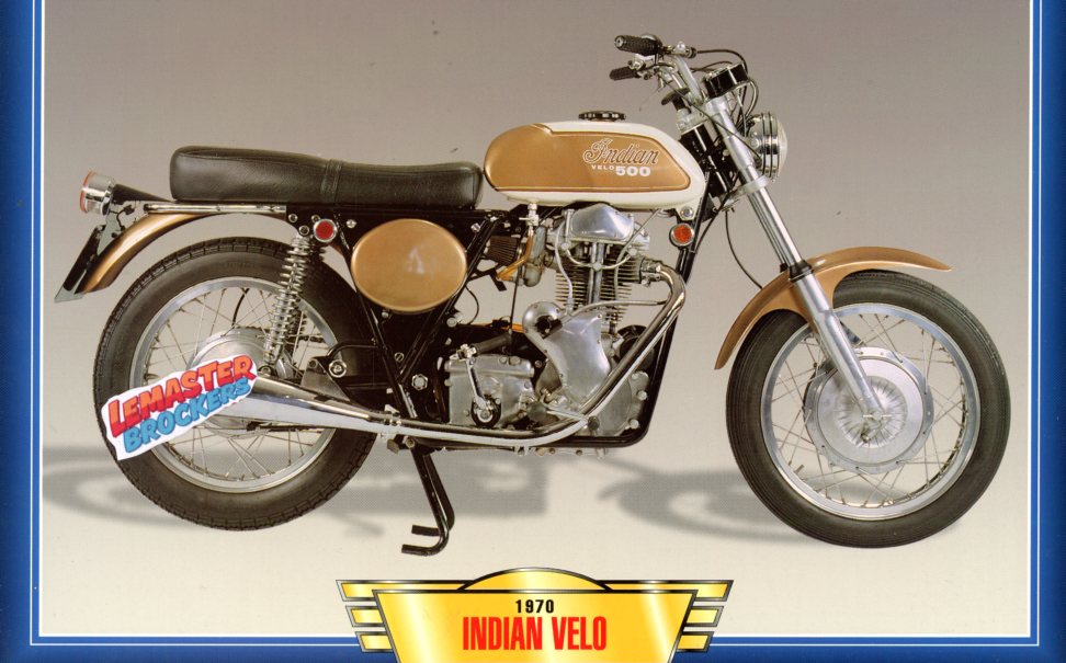 FICHE MOTO INDIAN VELO 499CC 4T 1970