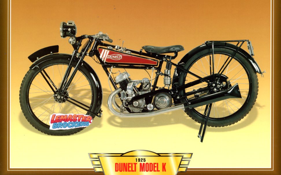 FICHE MOTO DUNELT 249CC MODEL K 2T 1925