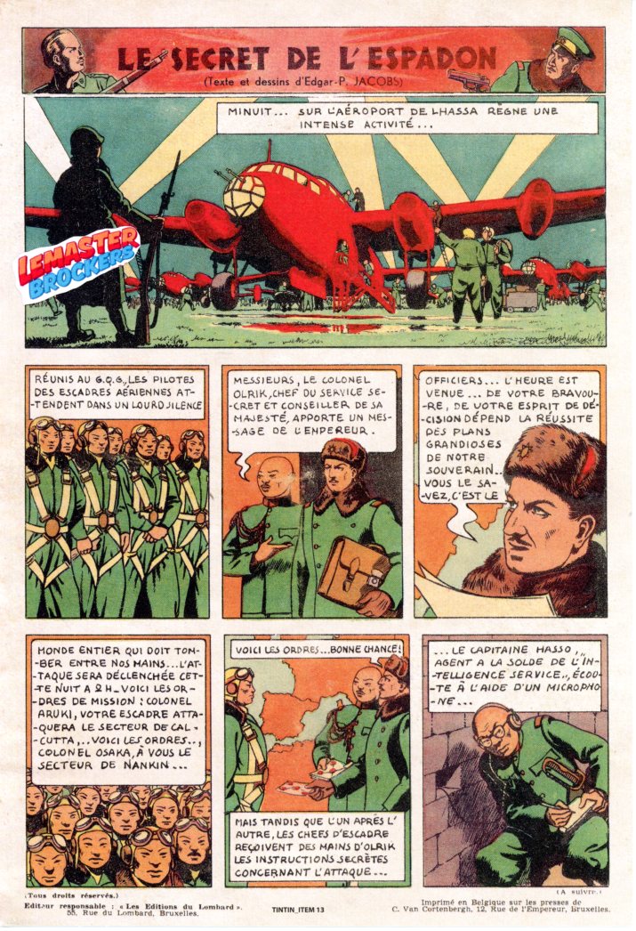 TINTIN NUMERO 1 - LE TEMPLE DU SOLEIL - 1946 - FAC SIMILE