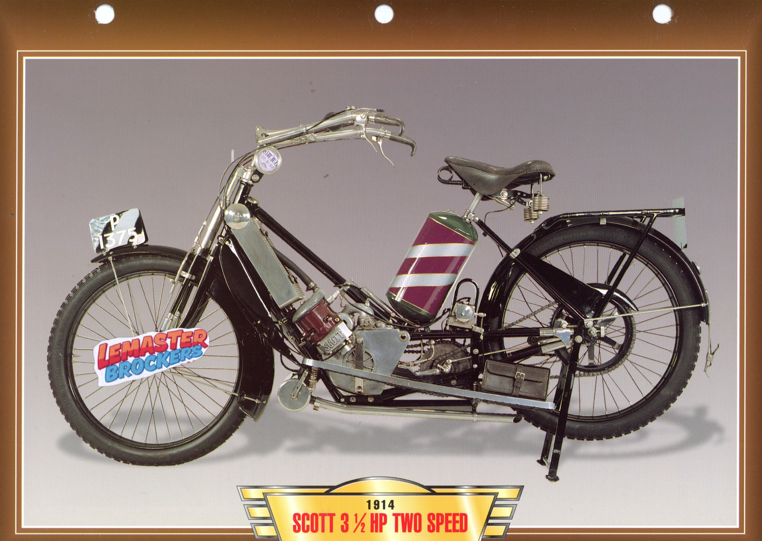 FICHE MOTO SCOTT 3 1/2 HP TWO SPEED 1914