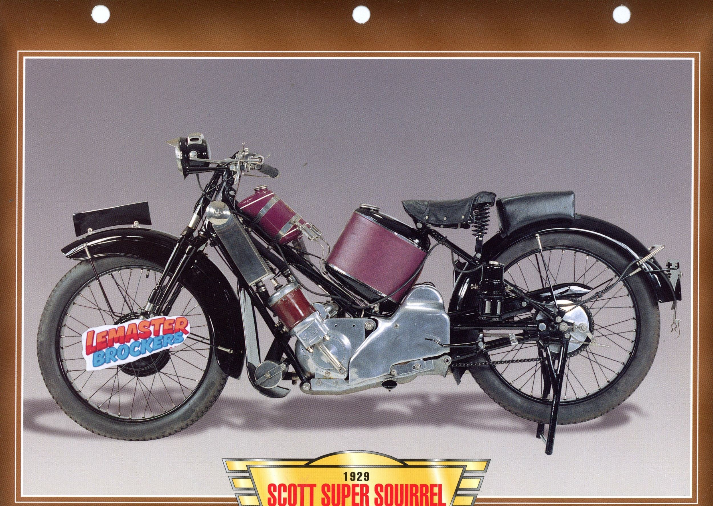 FICHE MOTO SCOTT SUPER SQUIRREL 1929