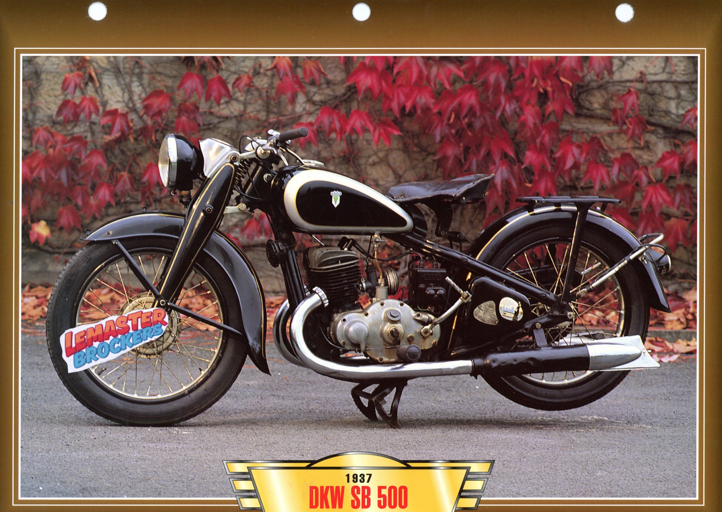 FICHE MOTO DKW SB500 494CC 1937