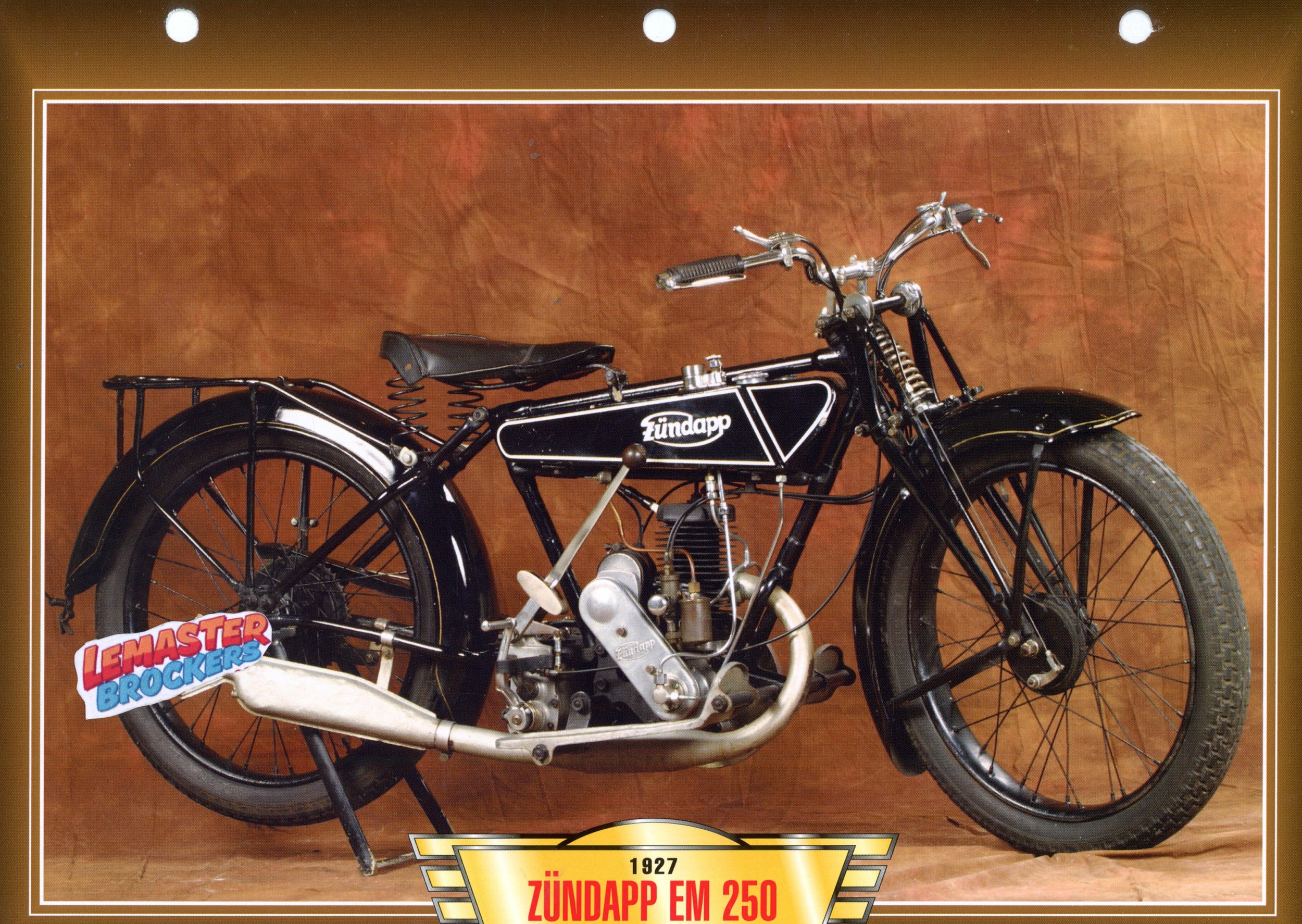 FICHE MOTO ZUNDAPP EM 250 1927