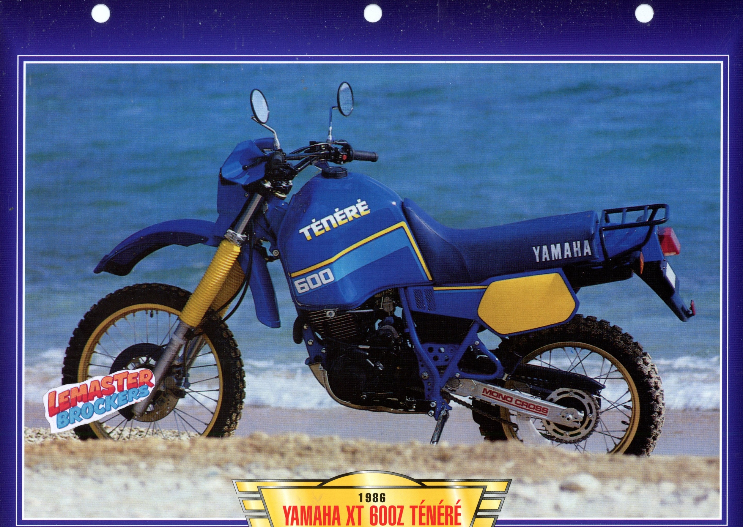 FICHE MOTO YAMAHA XT 600Z TENERE XT600Z 1986
