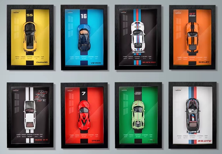 CADRE 3D VOITURE BMW PORSCHE FERRARI BUGATTI CHEVROLET LAMBORGHINI