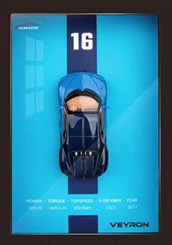 CADRE 3D MINIATURE BUGATTI VEYRON