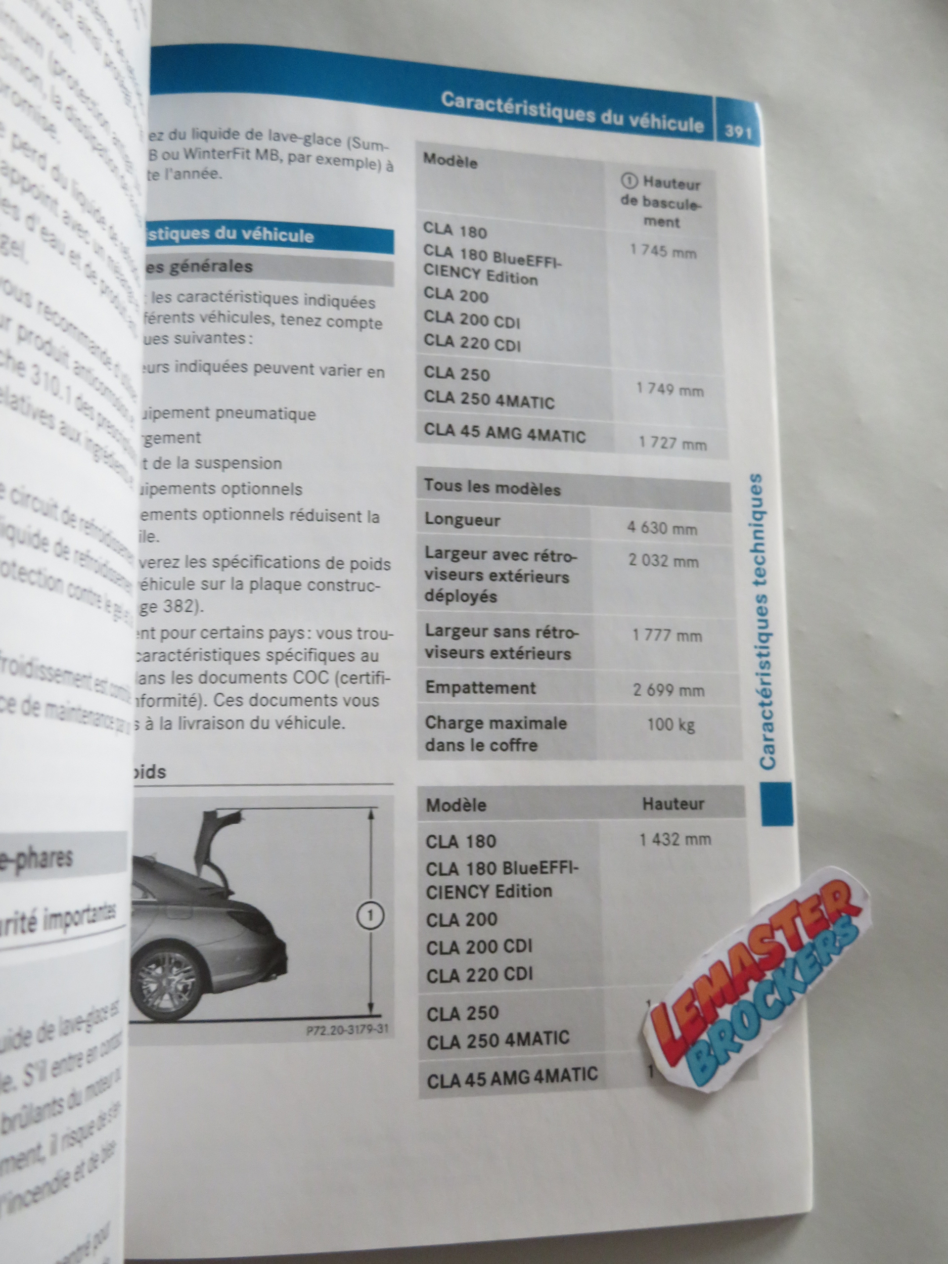 NOTICE DUTILISATION MERCEDES CLA ORIGINAL AVEC POCHETTE