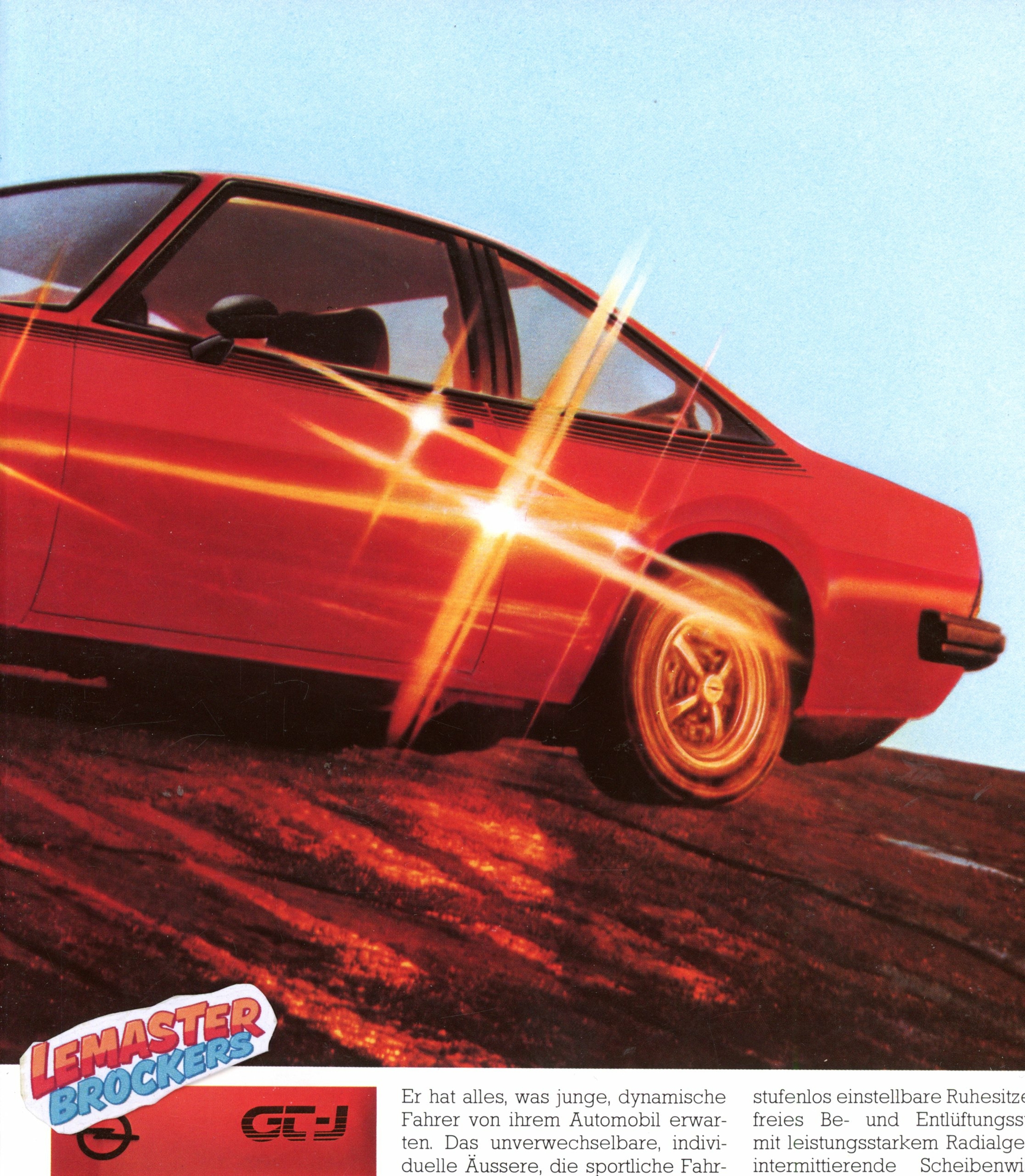 BROCHURE OPEL MANTA GT-J 1.3S ET 2.0S 1980