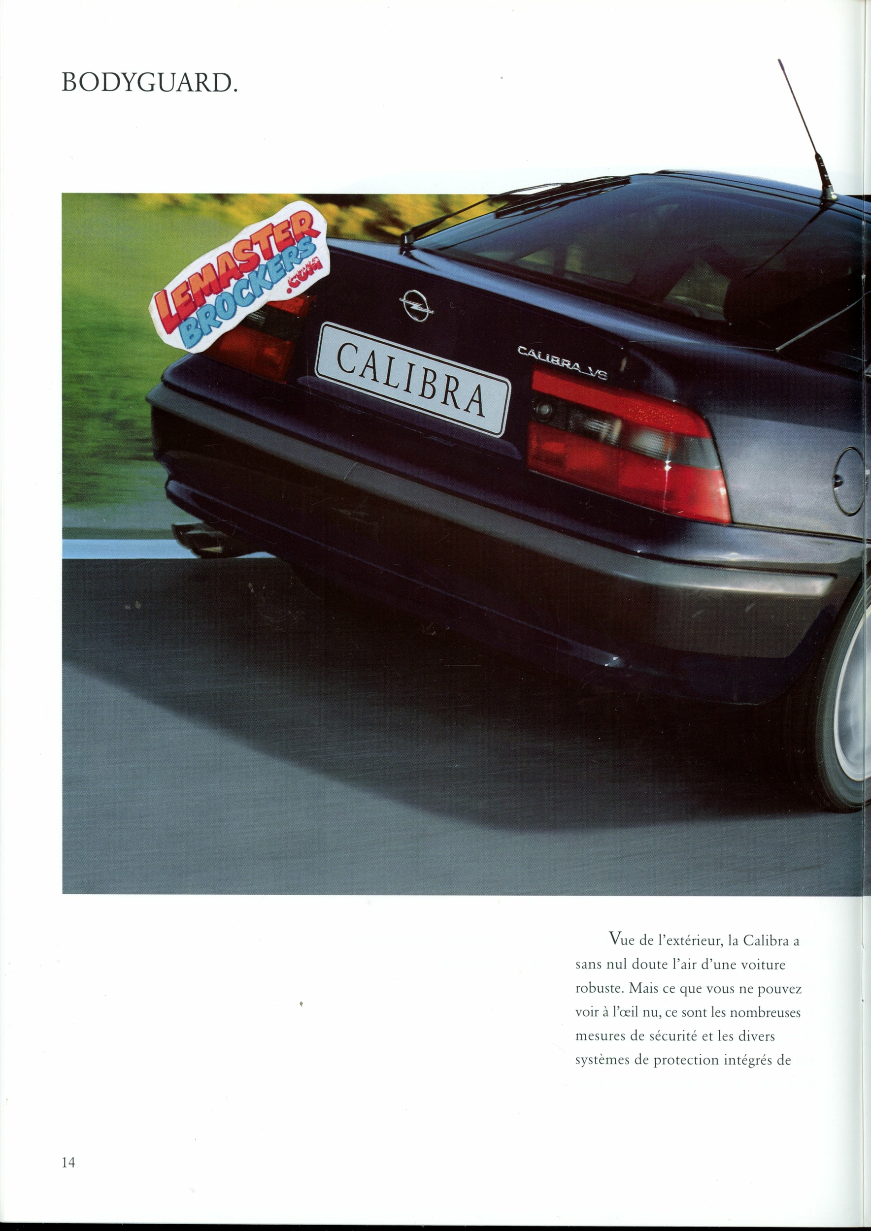 CATALOGUE OPEL CALIBRA V6 2.0 16V 1996