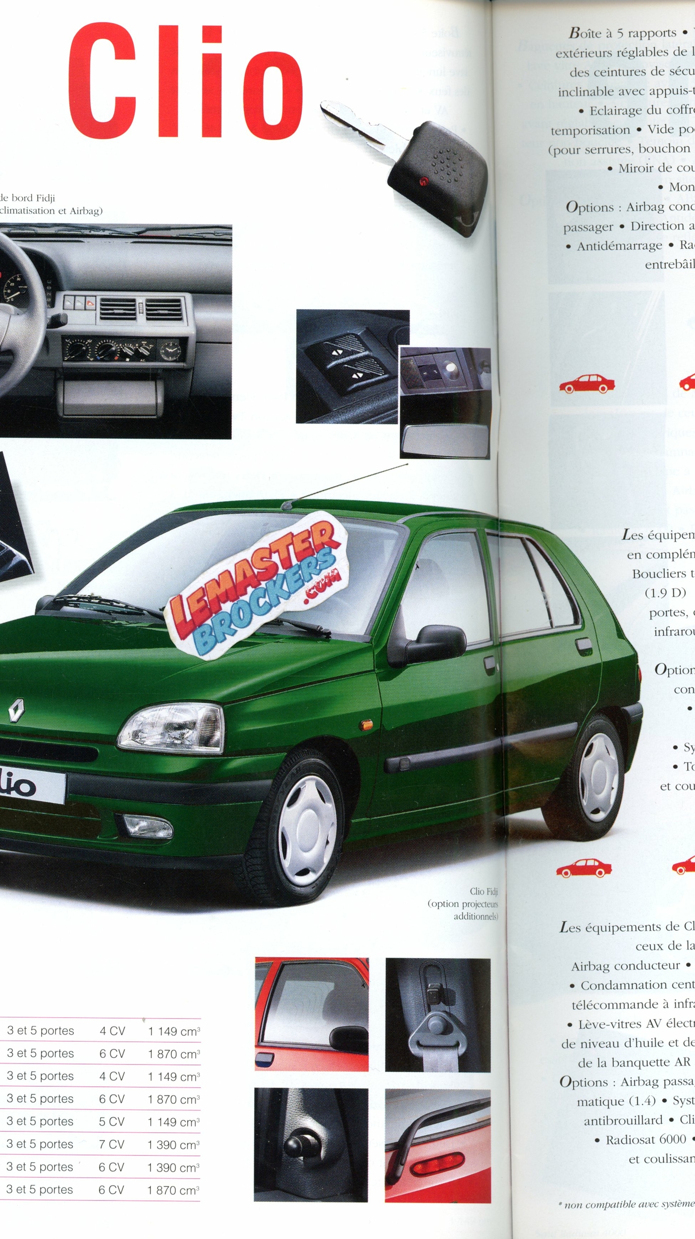 CATALOGUE RENAULT GAMME 1998 TWINGO MEGANE SAFRANCE SPIDER