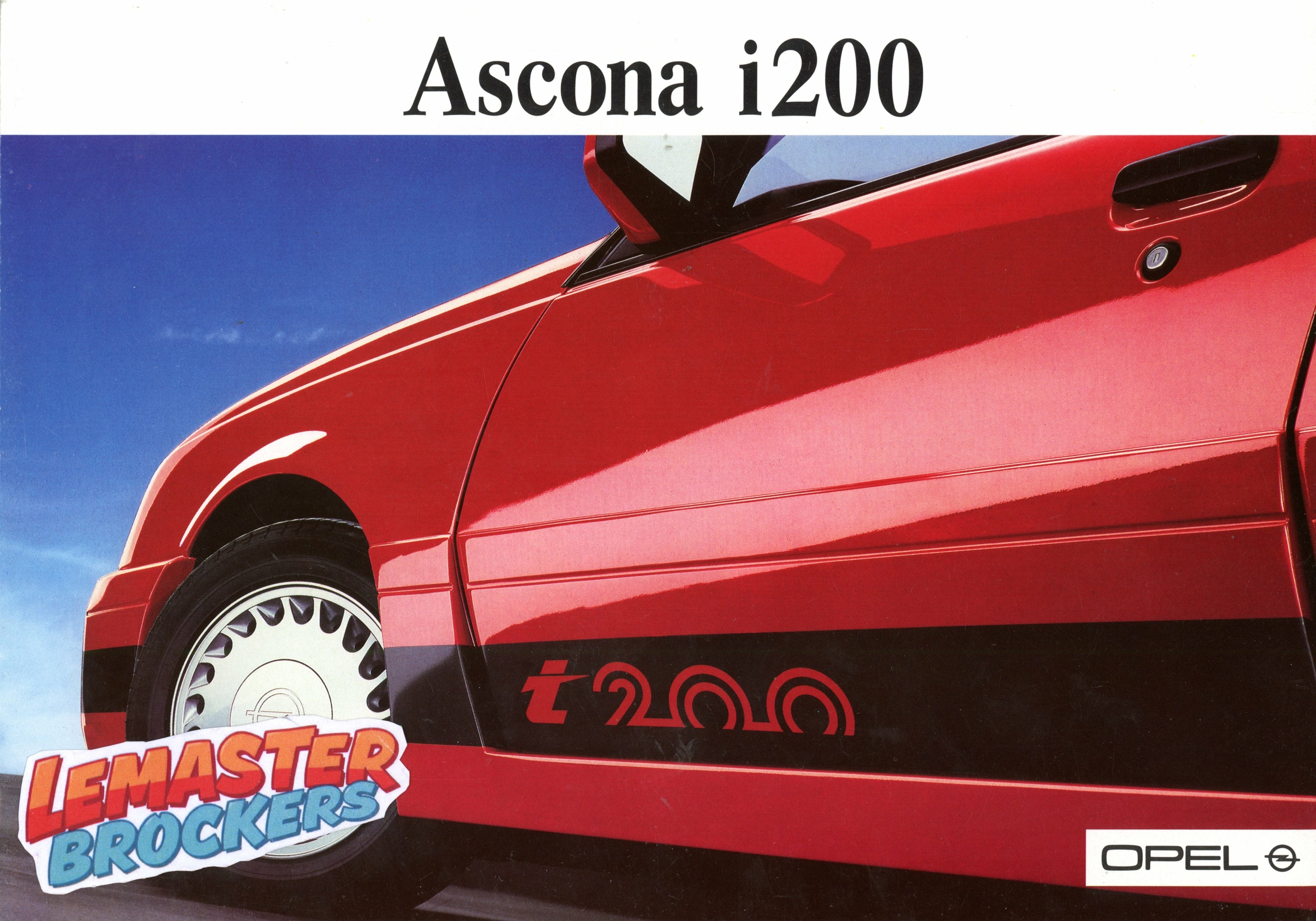 BROCHURE OPEL ASCONA i200 - 1986