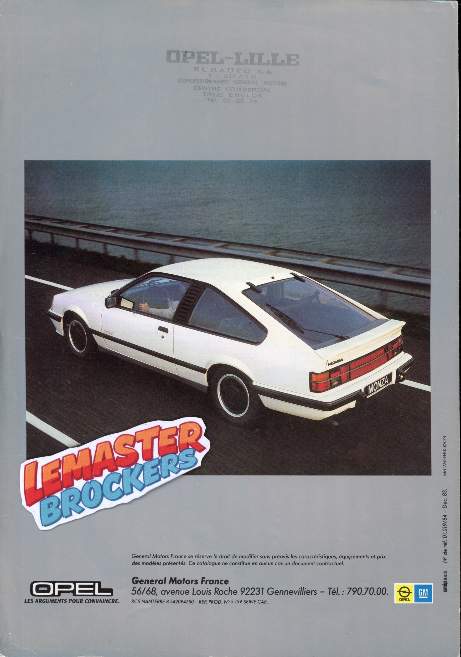 BROCHURE OPEL MONZA GSE - 1983