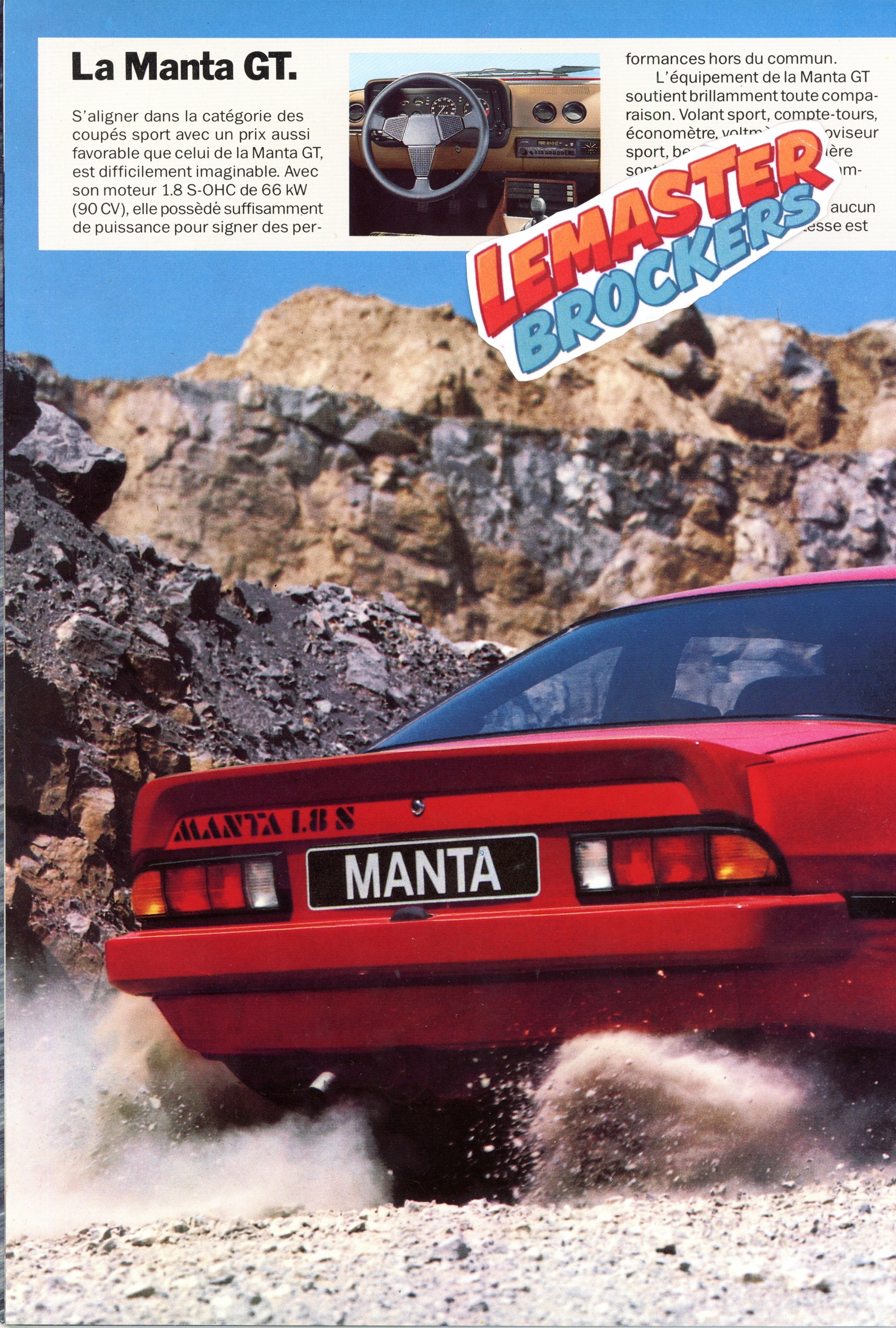 BROCHURE OPEL MANTA GT 1.8 S