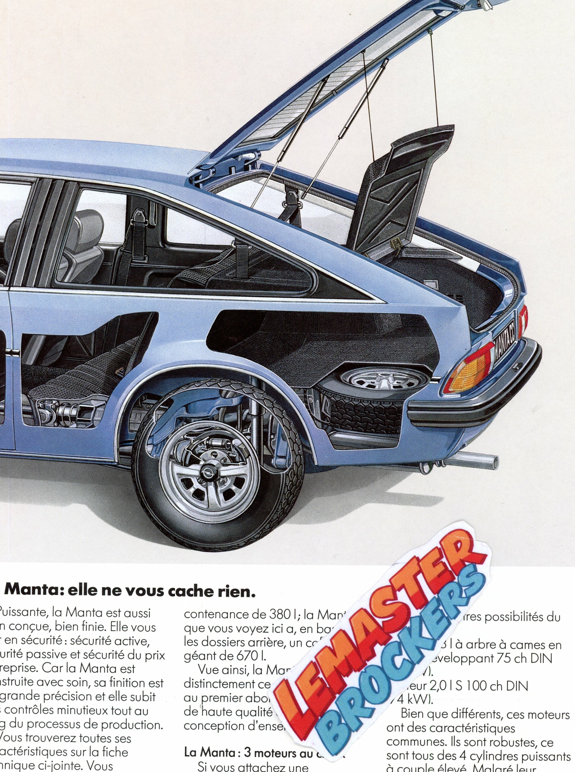 BROCHURE OPEL MANTA CC GT-J LS GT/E BERLINETTA