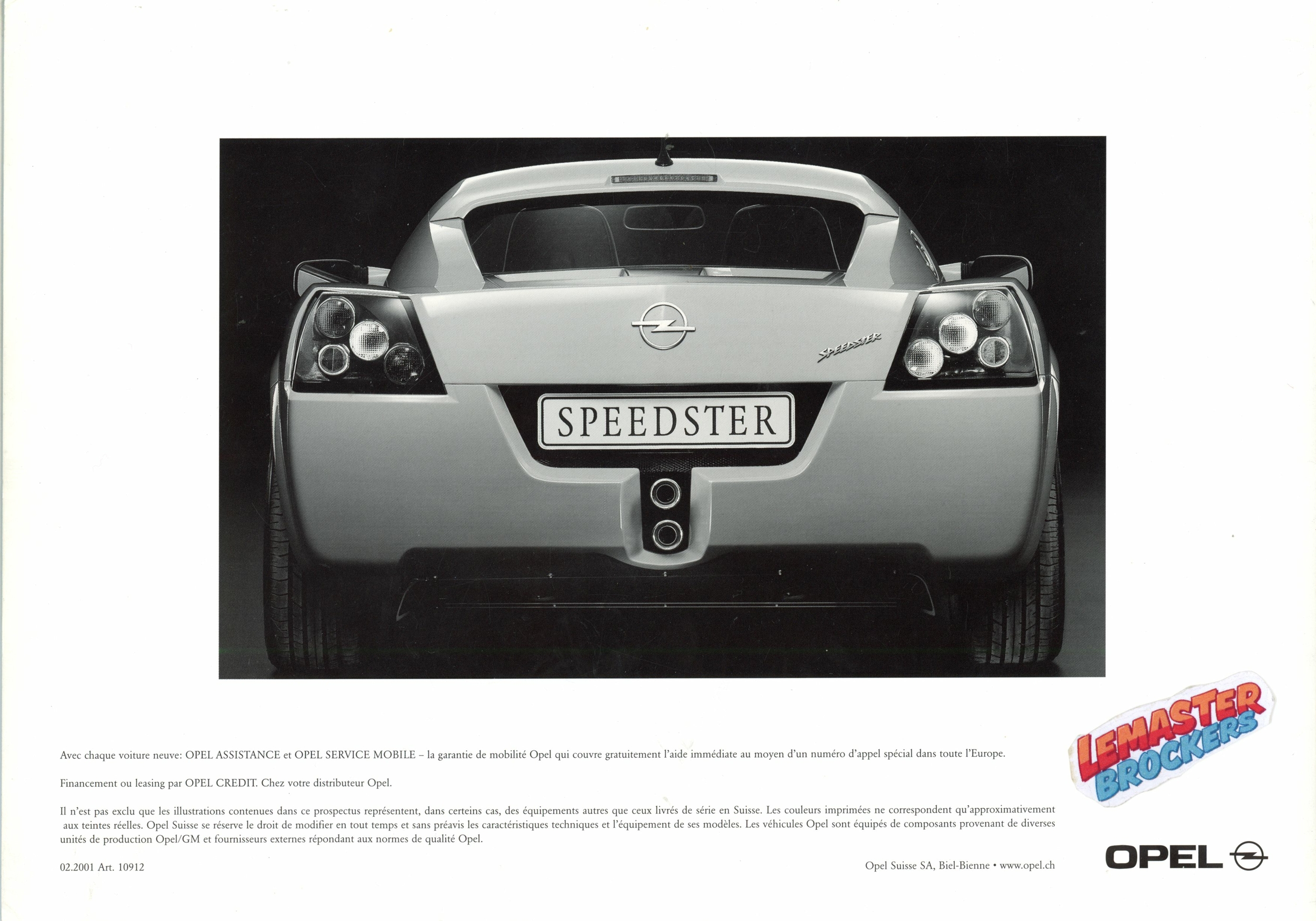 CATALOGUE BROCHURE OPEL SPEEDSTER 2001
