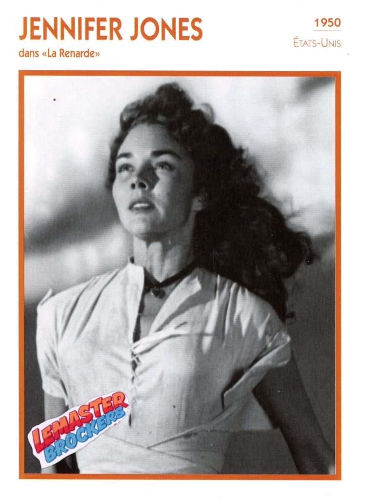 FICHE ACTRICE JENNIFER JONES DANS LA RENARDE - 1950