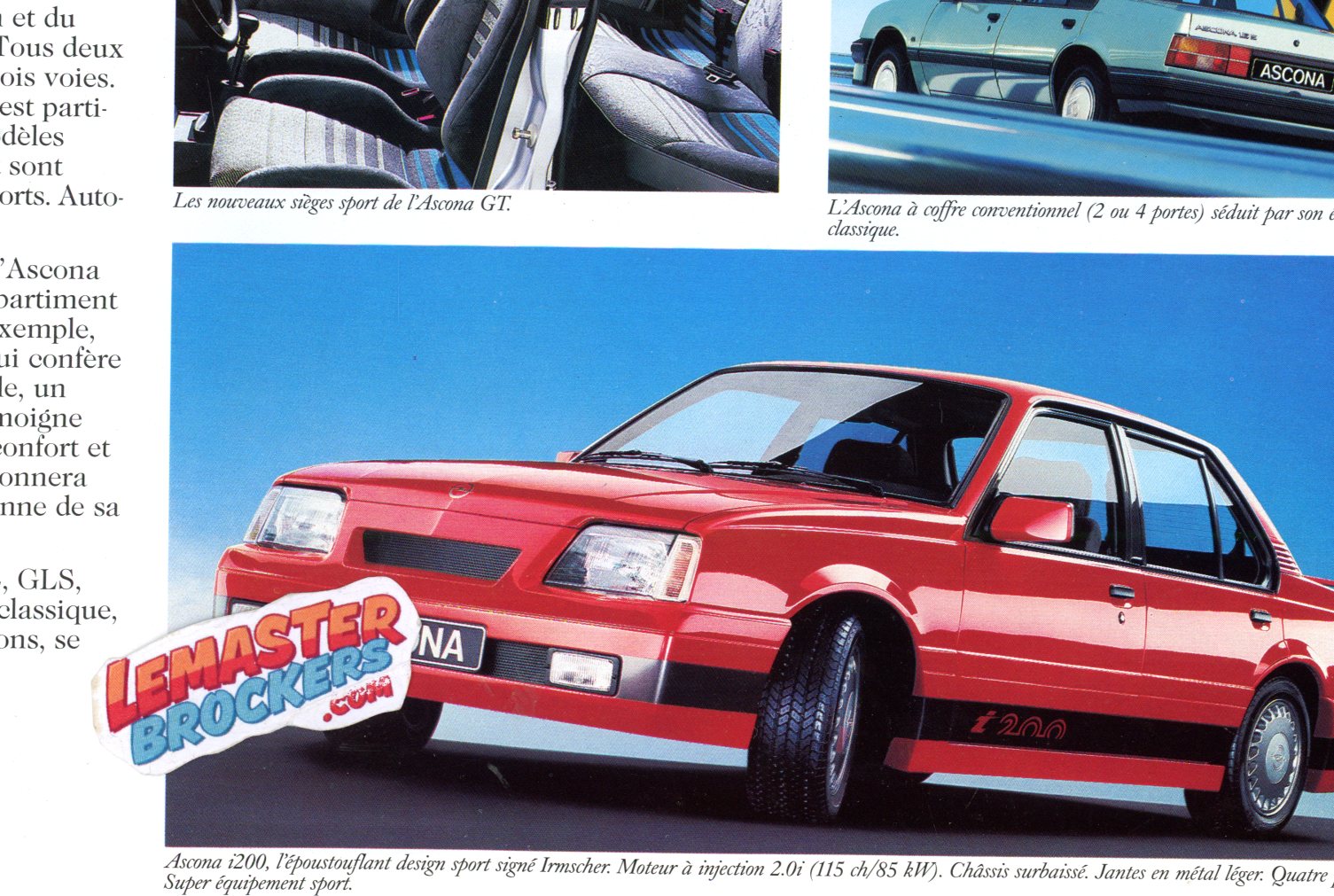 BROCHURE OPEL ASCONA i200