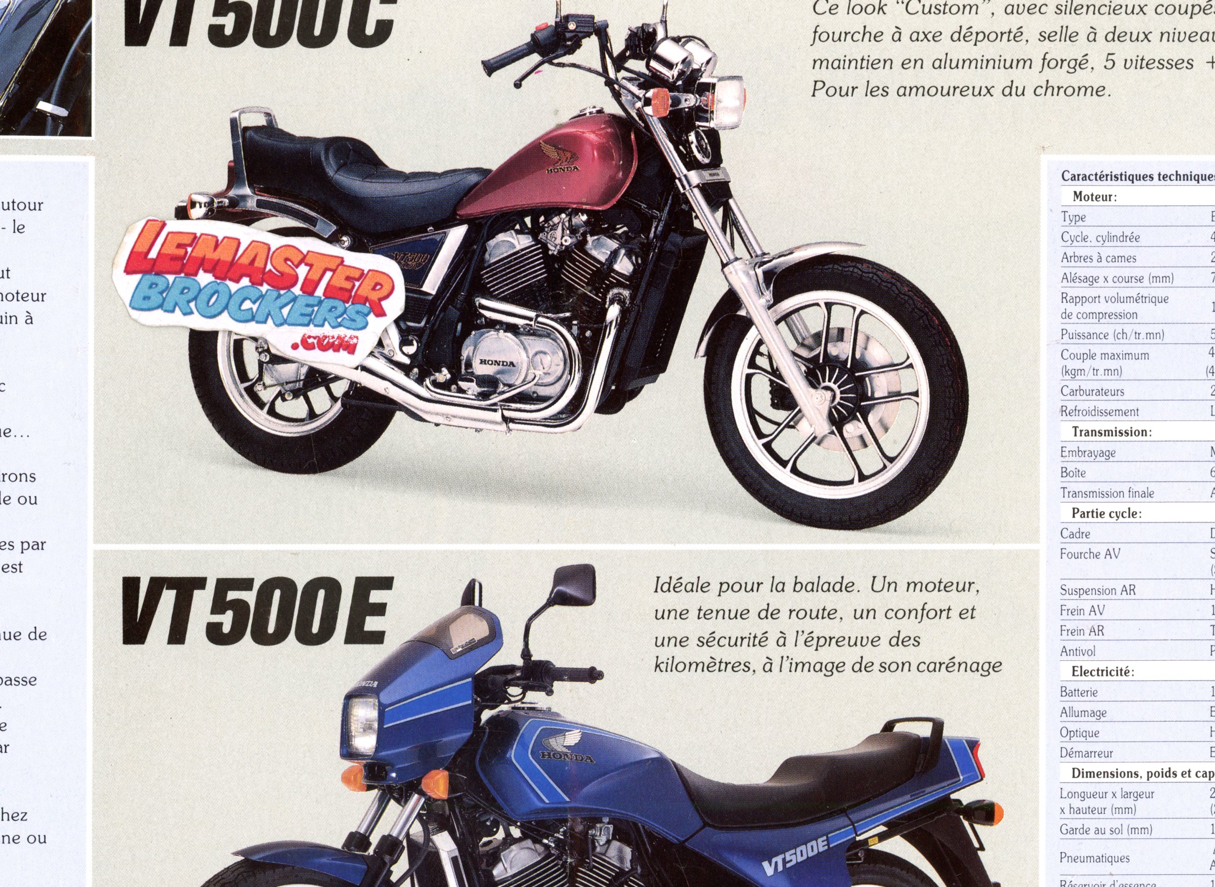 BROCHURE MOTO HONDA VT500C VT500E