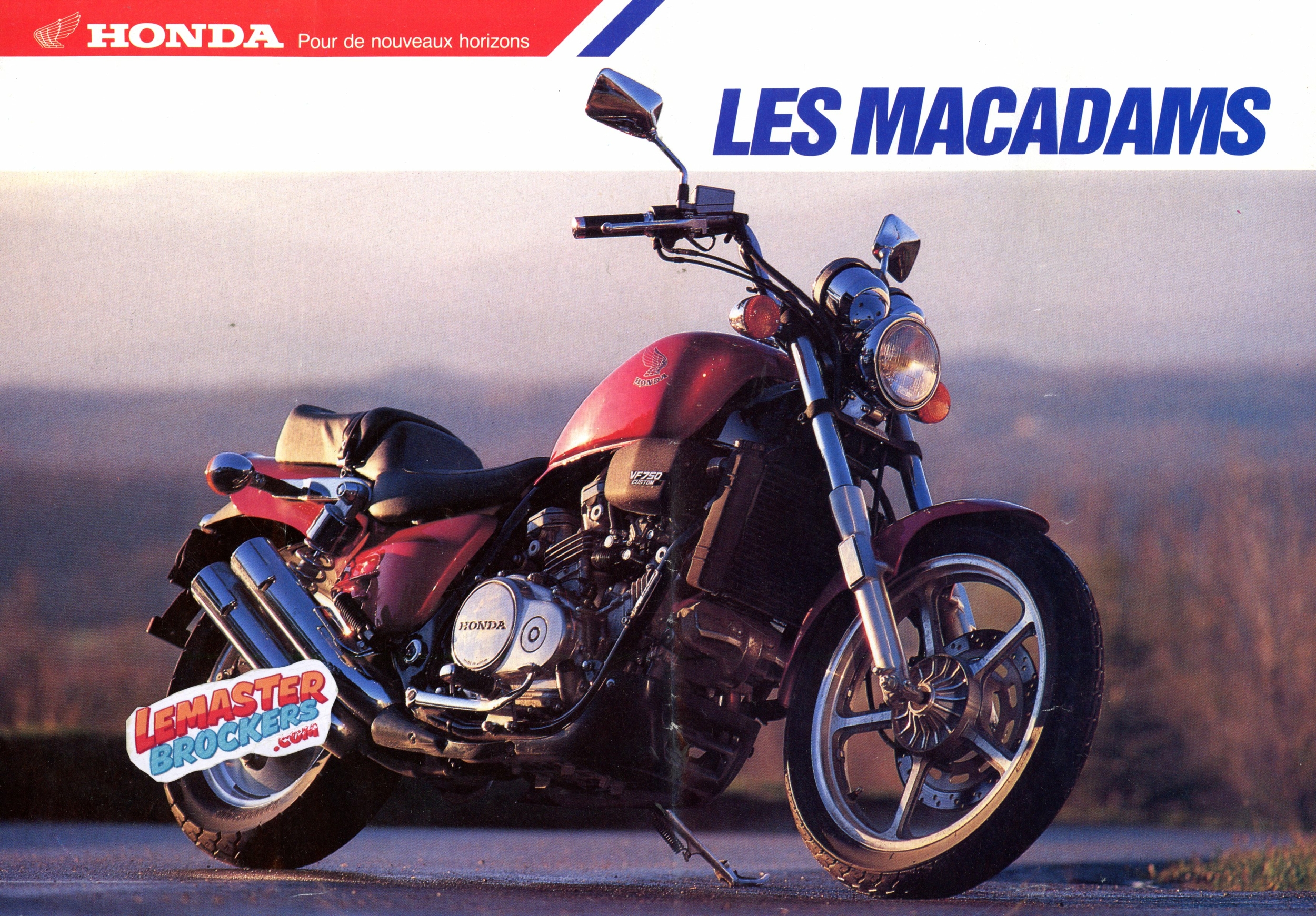 BROCHURE MOTO HONDA VF750C VT500C VT500E CB450S - 1987