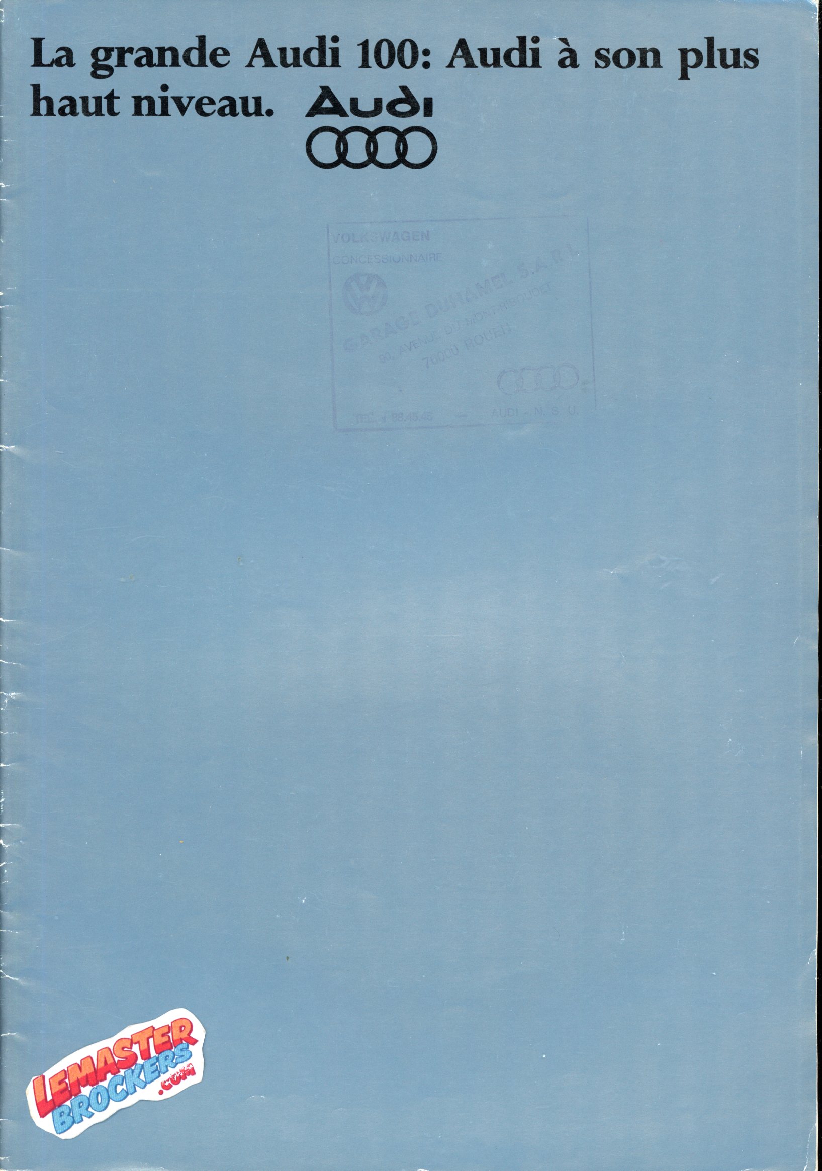 BROCHURE AUDI 100 L GLS GL-5E - 1978