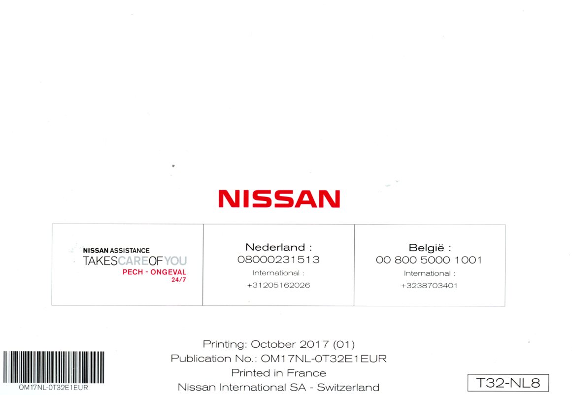 NOTICE NISSAN X-TRAIL - 2017 - NEERLANDAIS