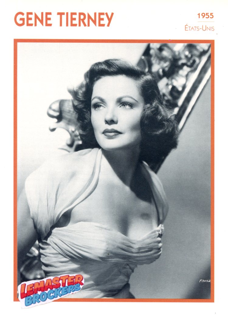 FICHE ACTRICE GENE TIERNEY - 1955