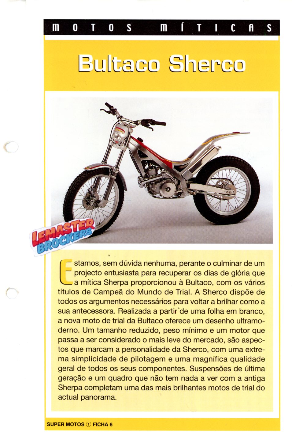 FICHE MOTO BULTACO SHERCO TRIAL