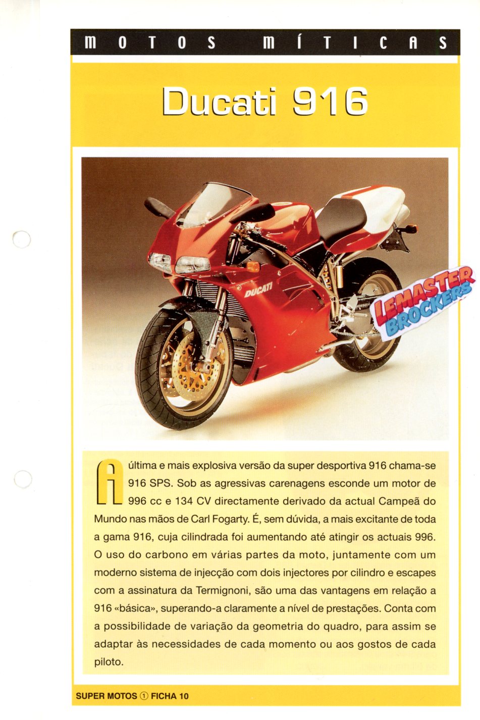 FICHE MOTO DUCATI 916