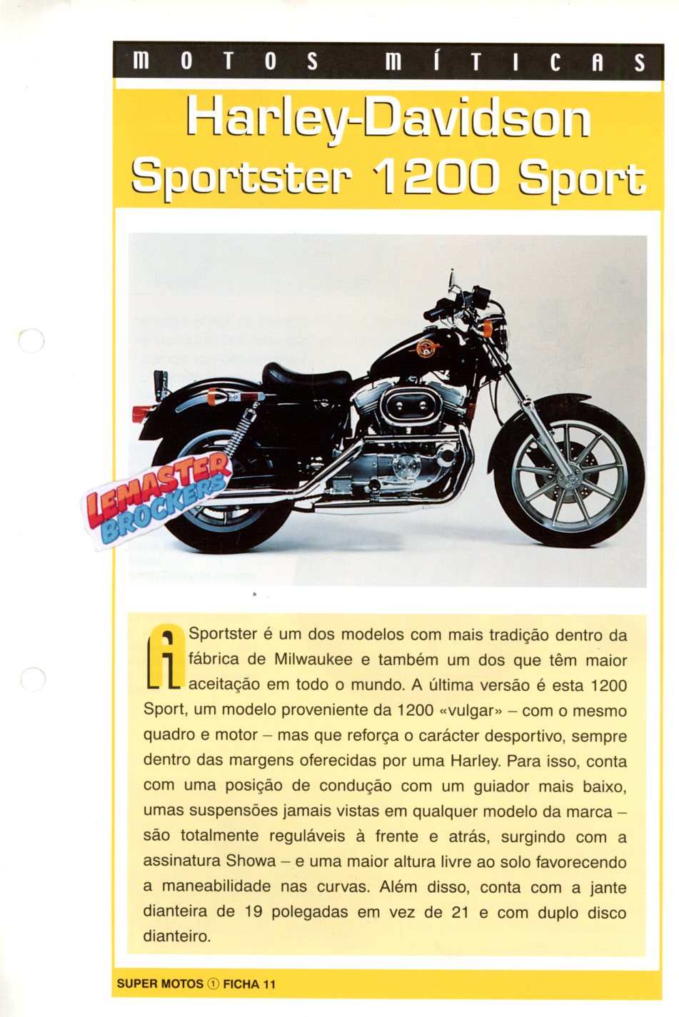 FICHE MOTO HARLEY-DAVIDSON SPORTSTER 1200 SPORT