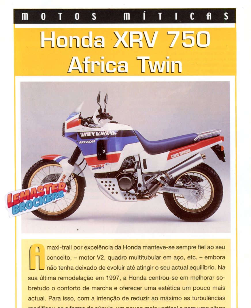 FICHE MOTO HONDA XRV750 AFRICA TWIN