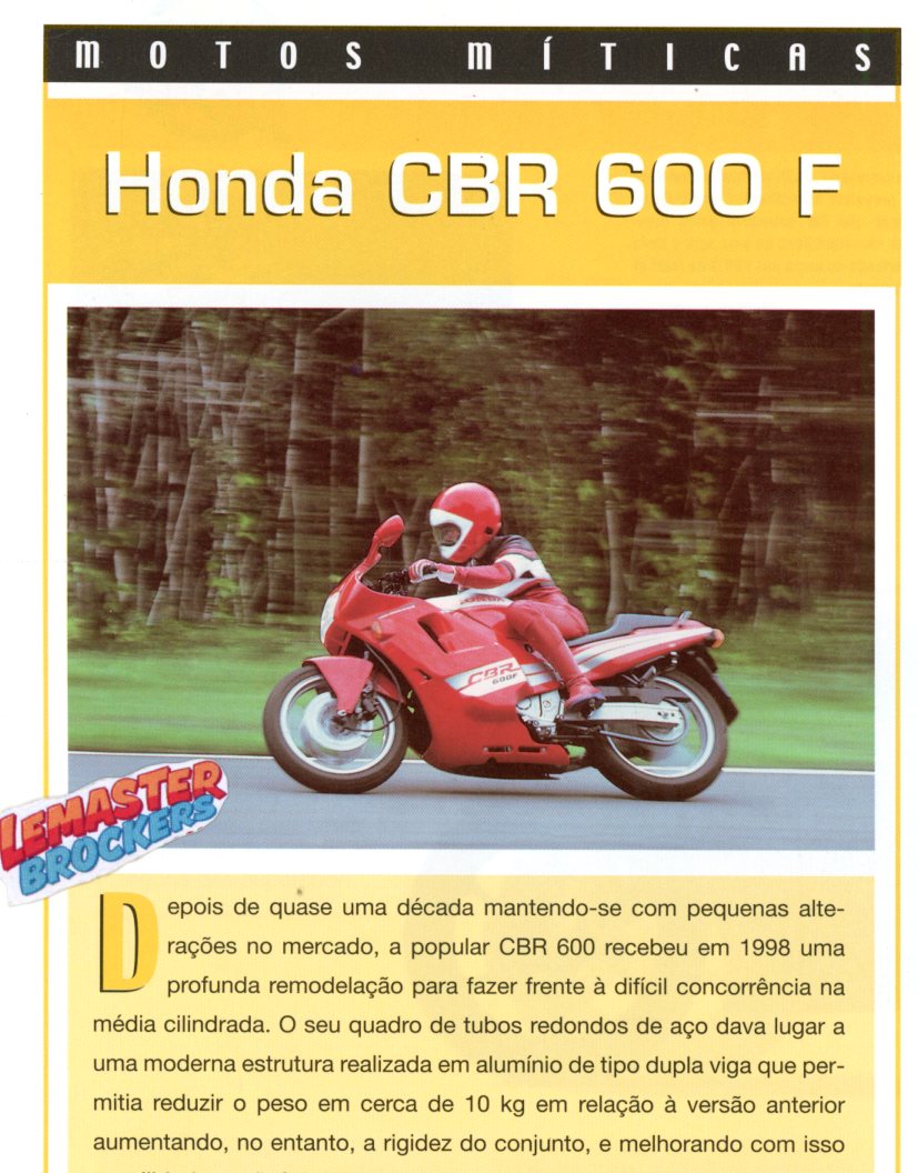 FICHE MOTO HONDA CBR600 F