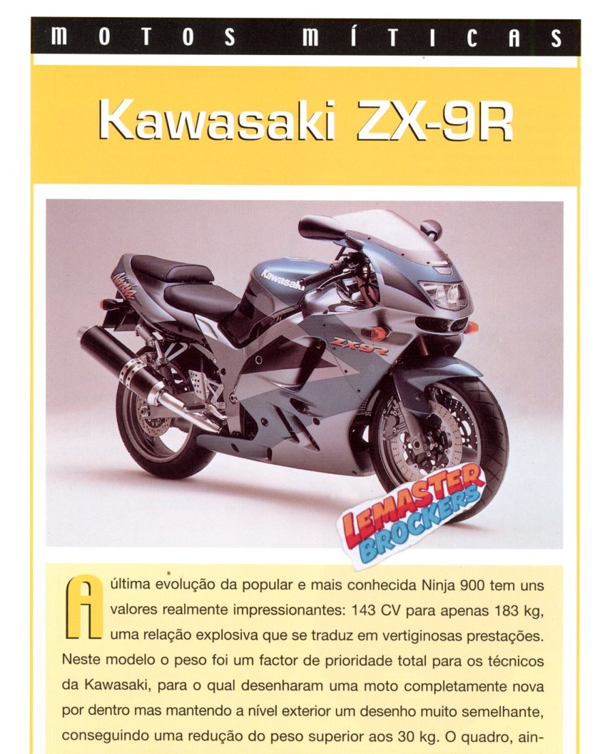 KAWASAKI ZX-9R ZX9R 1994 - FICHES MOTO COLLECTION