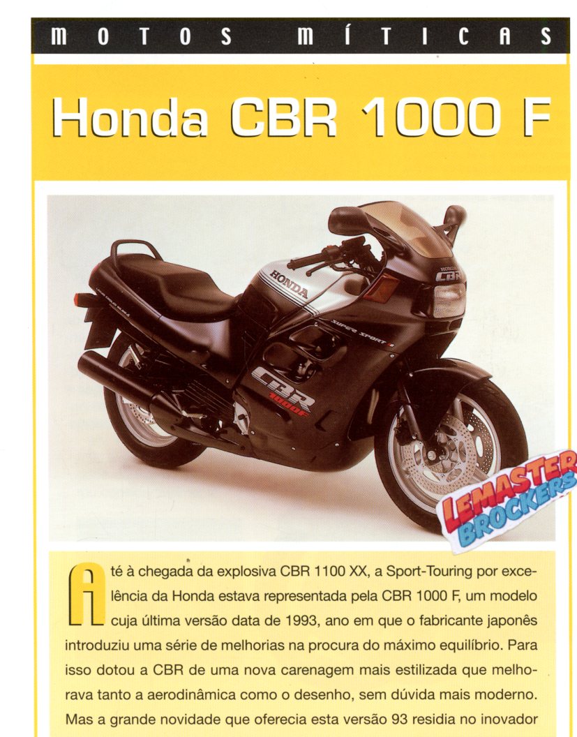 FICHE MOTO HONDA CBR1000 F
