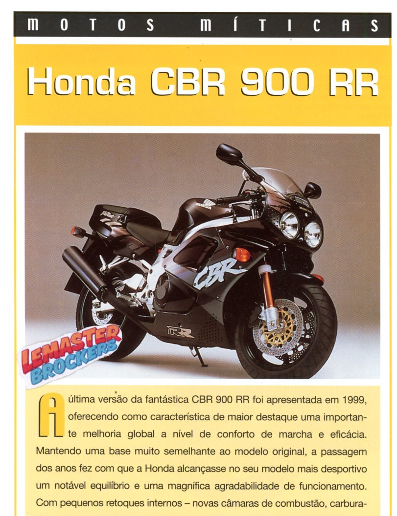 FICHE MOTO HONDA CBR900 RR - CBR900RR