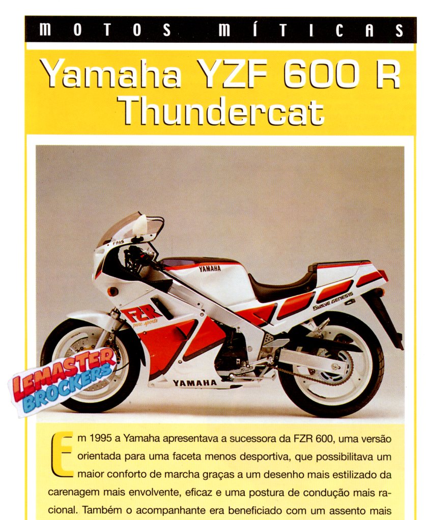 FICHE MOTO YAMAHA YZF 600 R THUNDERCAT