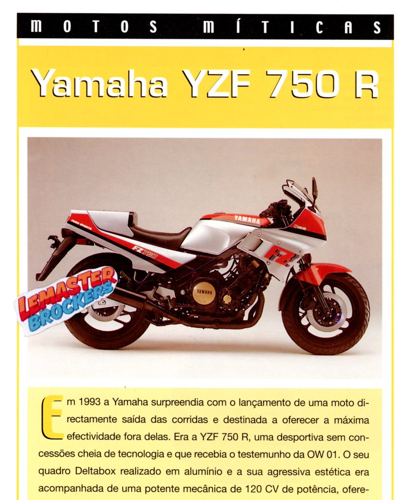 FICHE MOTO YAMAHA YZF 750 R