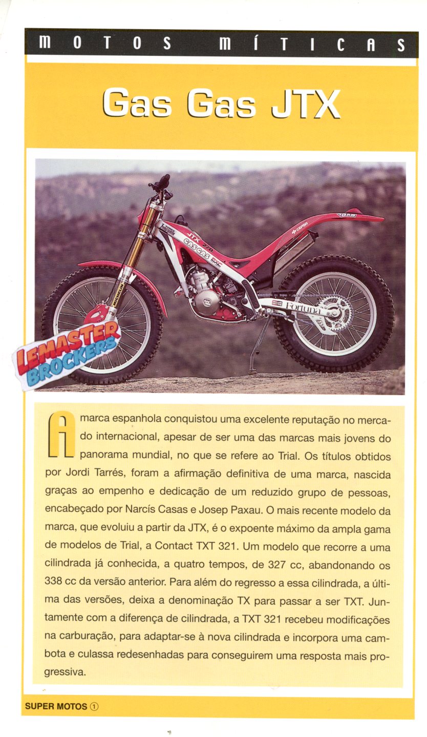 FICHE MOTO TRIAL GAS GAS JTX