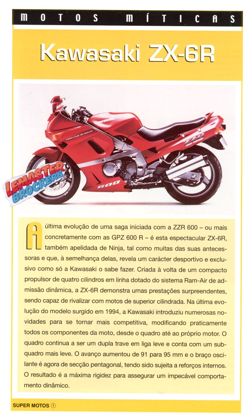 KAWASAKI ZX-6R NINJA ZX6R 1996 - FICHES MOTO COLLECTION