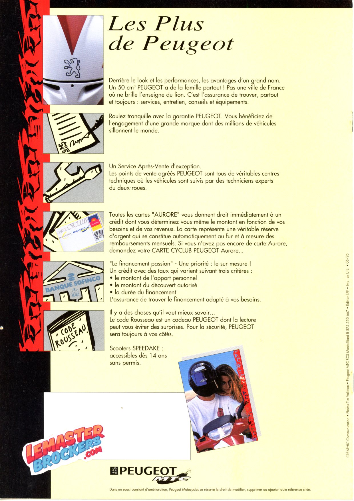 BROCHURE SCOOTER PEUGEOT SPEEDAKE 1995